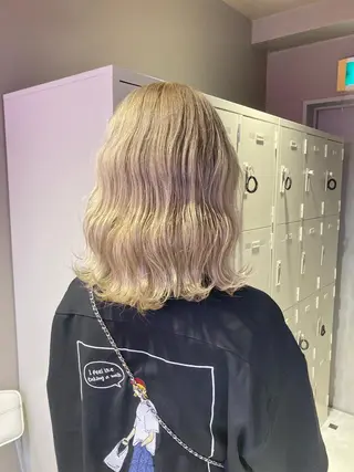 ミディアム カラー パーマ ヘアアレンジ メンズ キッズ ネイル マツエク・マツパ KANAMI 🌏のヘアスタイル