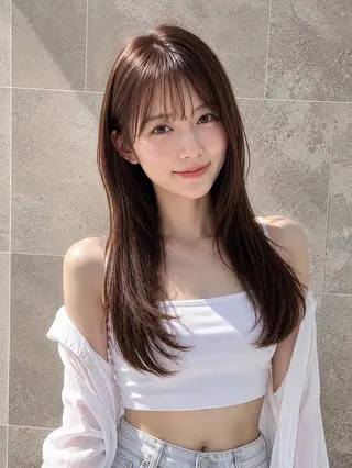 セミロング 神戸/karina /レイヤー/顔まわりのヘアスタイル