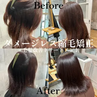 ミディアム 縮毛矯正/髪質改善/ 田中吉将のヘアスタイル