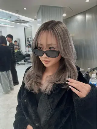 セミロング カラー 🫧韓国風透明感 ヘア🫧towaのヘアスタイル