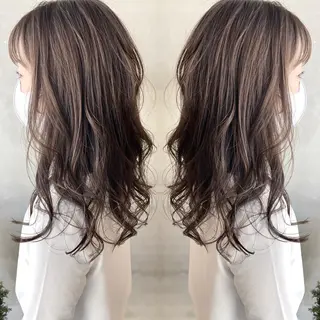 セミロング カラー ヘアアレンジ ネイル マツエク・マツパ 夜23時まで予約🉑 reverieあきらのヘアスタイル
