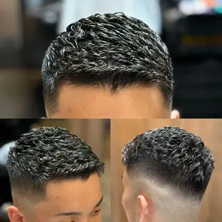 ショート パーマ メンズ メンズカットフェード パーマ/前山竜貴のヘアスタイル