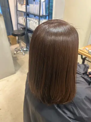 セミロング カラー mio 艶カラー/ 縮毛/ブリーチ🫧‪のヘアスタイル