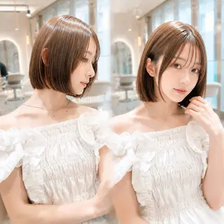 カラー 縮毛矯正❣️ボブ/ 池袋/おばかんのヘアスタイル