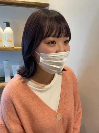 ミディアム カラー 山本 愛永のヘアスタイル