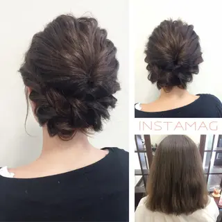 ミディアム セミロング ヘアアレンジ 沢田 瞳のヘアスタイル
