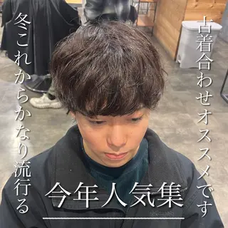ミディアム パーマ メンズ 横浜駅メンズパーマ師 🌀岩﨑弘成🌀のヘアスタイル