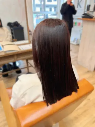 ミディアム カラー ✨縮毛矯正✨艶髪✨️ 髪質改善✨鴻巣✨️のヘアスタイル