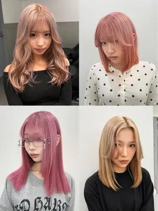 セミロング カラー ハイトーン🪼派手髪 mahoのヘアスタイル