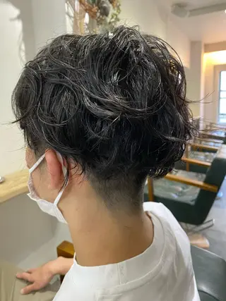 ショート パーマ メンズ 森貴裕/ニュアンス パーマ/オリーブのヘアスタイル