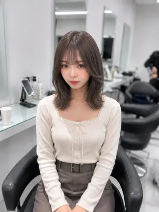 ミディアム カラー ヘアアレンジ 垢抜け透明感 カラー🪽ྀི🤎のヘアスタイル