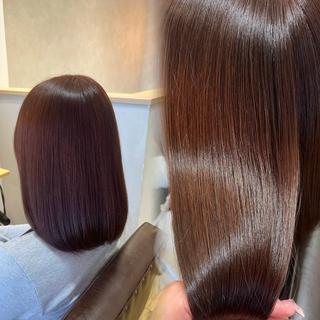 セミロング カラー ☁️艶カラー☁️田邉 栞璃のヘアスタイル
