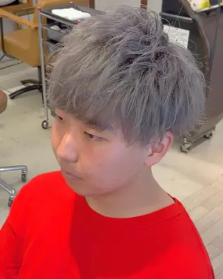 ショート カラー パーマ ヘアアレンジ メンズ 野木 良平のヘアスタイル