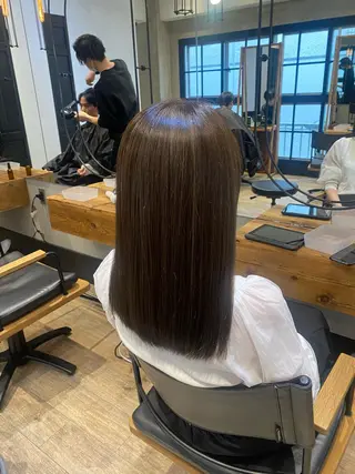 セミロング 新宿/顔周りカット +レイヤー=しずく♩のヘアスタイル