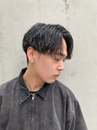 ショート カラー パーマ ヘアアレンジ メンズ 亀井隆汰/メンズ専門 パーマ/フェード可のヘアスタイル