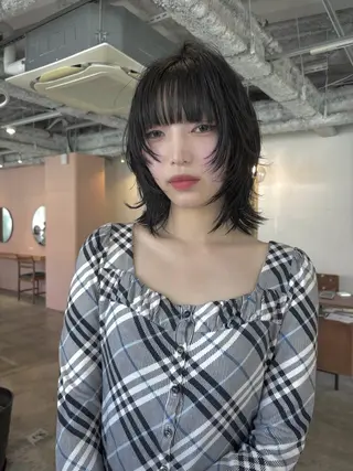 ミディアム カラー yu maのヘアスタイル