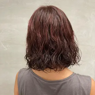 ミディアム カラー パーマ JUURI- Shionのヘアスタイル