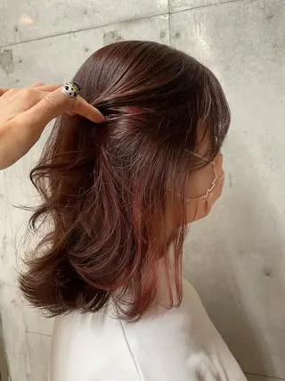 セミロング カラー はやしほのか| マンツーマン美容師のヘアスタイル
