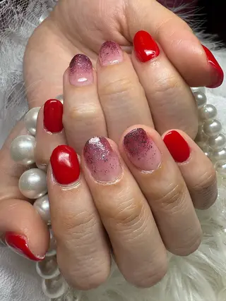 ショート Pink Alice ふうなのネイルデザイン