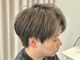 ショート センターパート 韓国ヘア・綾也のヘアスタイル