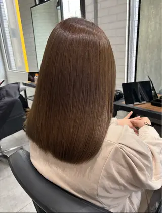 ミディアム カラー ヘアアレンジ kei🤎ベージュ /透明感カラー/博多のヘアスタイル