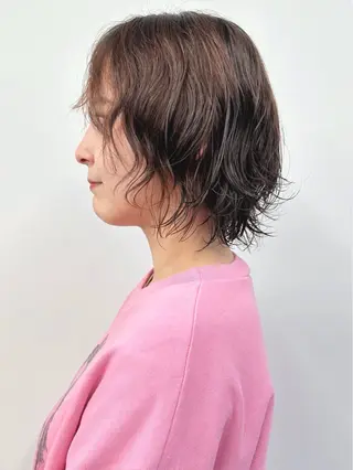 ショート パーマ ボブ/ゆるふわ ボブパーマ/とういのヘアスタイル