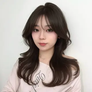 ロング カラー 韓国レイヤー× 顔まわり🕊️テルのヘアスタイル