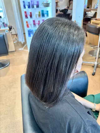 ミディアム パーマ ショート✖️縮毛矯正 ✂️秋山知穂✂️のヘアスタイル