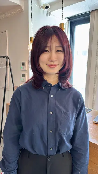 ミディアム 南堀江レイヤーカット MIKU🍒のヘアスタイル