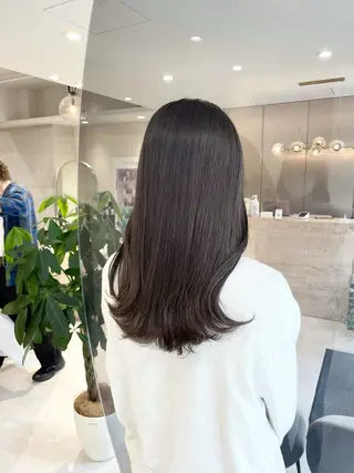 セミロング カラー ブリーチなし/透明感 カラー🕊️坂入上総のヘアスタイル