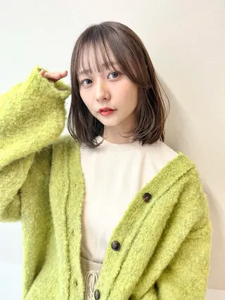 ミディアム カラー ナチュラル🪽透明感 艶カラー/吉塚樋口のヘアスタイル