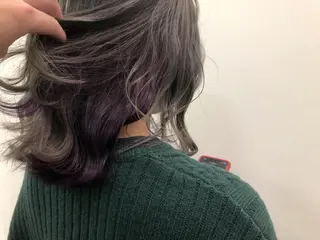 ミディアム カラー メンズ レイヤー ウルフ 弓木啓輔のヘアスタイル