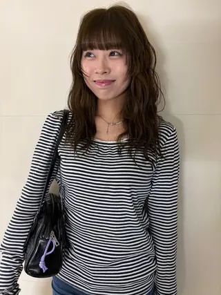 ミディアム カラー 千葉パーマ/レイヤー kusa‪🌱‬のヘアスタイル
