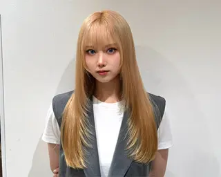 ロング カラー 💗渋谷/韓国/レイ ヤー顔周りSayaのヘアスタイル