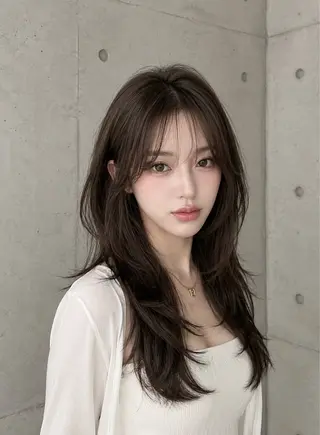 セミロング カラー ヘアアレンジ 🌫️大人韓国ヘア 🌫️naoyaのヘアスタイル