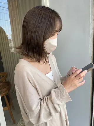 ミディアム カラー 大人のボブパーマ ˗ˋˏairiˎˊ˗のヘアスタイル