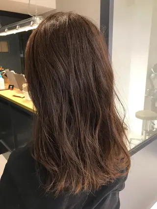 ミディアム カラー 暖色カラー🍊 ボブ🌿顔周りcutのヘアスタイル