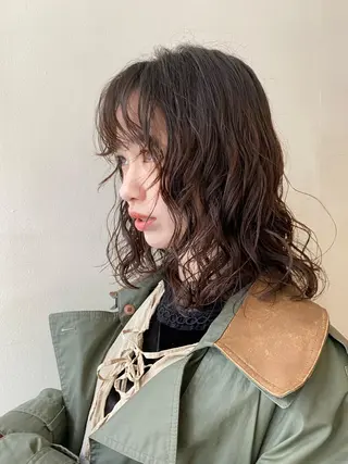 セミロング パーマ フレンチボブパーマ Yuukiのヘアスタイル