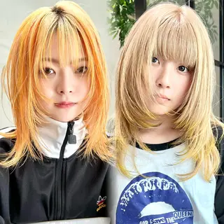 セミロング カラー 新宿/レイヤーカット 髪質改善/小顔見せのヘアスタイル