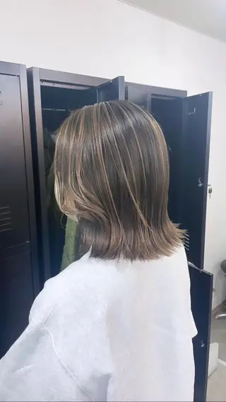ミディアム カラー パーマ ヘアアレンジ メンズ キッズ ネイル マツエク・マツパ アイブロウ エビスザキレン/メン ズ/心斎橋🌳のヘアスタイル