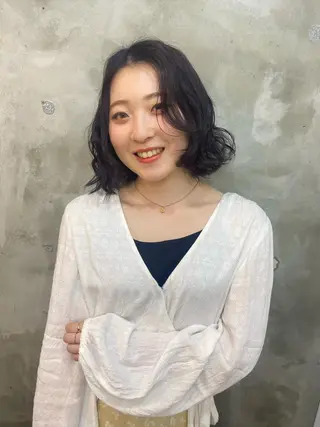 ミディアム カラー ヘアアレンジ 志賀 あずみのヘアスタイル
