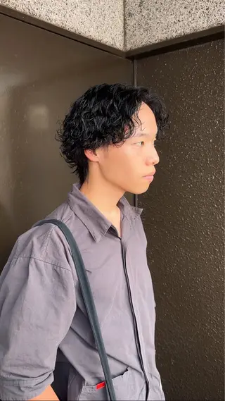 パーマ メンズ スパイキーパーマ 柏NO1 藤本葉のヘアスタイル