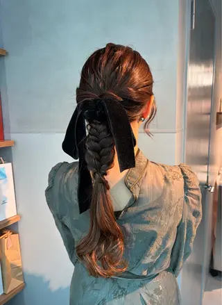 セミロング ヘアアレンジ ブリーチ✨/似合わせ カラー🎀/Yuzuのヘアスタイル