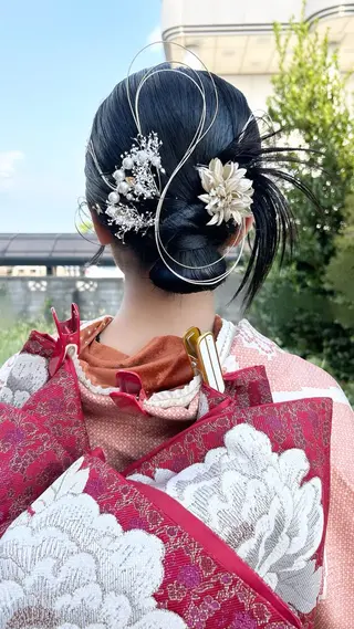 セミロング ヘアアレンジ ご予約はインスタ のみ🌿@n7g10のヘアスタイル