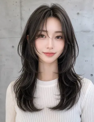 セミロング カラー ヘアアレンジ 🌫️大人韓国ヘア 🌫️naoyaのヘアスタイル