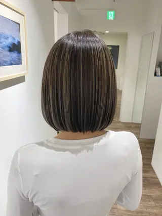 ミディアム カラー ハイライト⭐️上野 高広のヘアスタイル