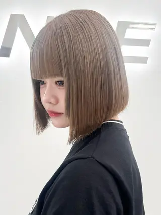 ショート カラー ヘアアレンジ 縮毛矯正🤍 盛れるボブ/ひかりのヘアスタイル