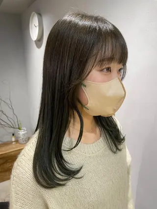 セミロング カラー 【表参道】Ruri デジタルパーマのヘアスタイル