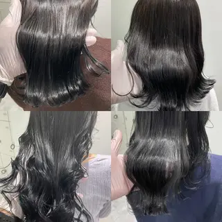 セミロング カラー パーマ ヘアアレンジ ネイル マツエク・マツパ 韓国風ベージュ🤎 赤みなし🌿横浜🤎のヘアスタイル