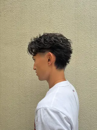 ミディアム パーマ メンズ 💈ニュアンスパーマ センターパート💈のヘアスタイル
